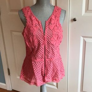 Cute lace vest. Coral color